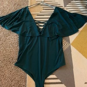 Hunter green body suit